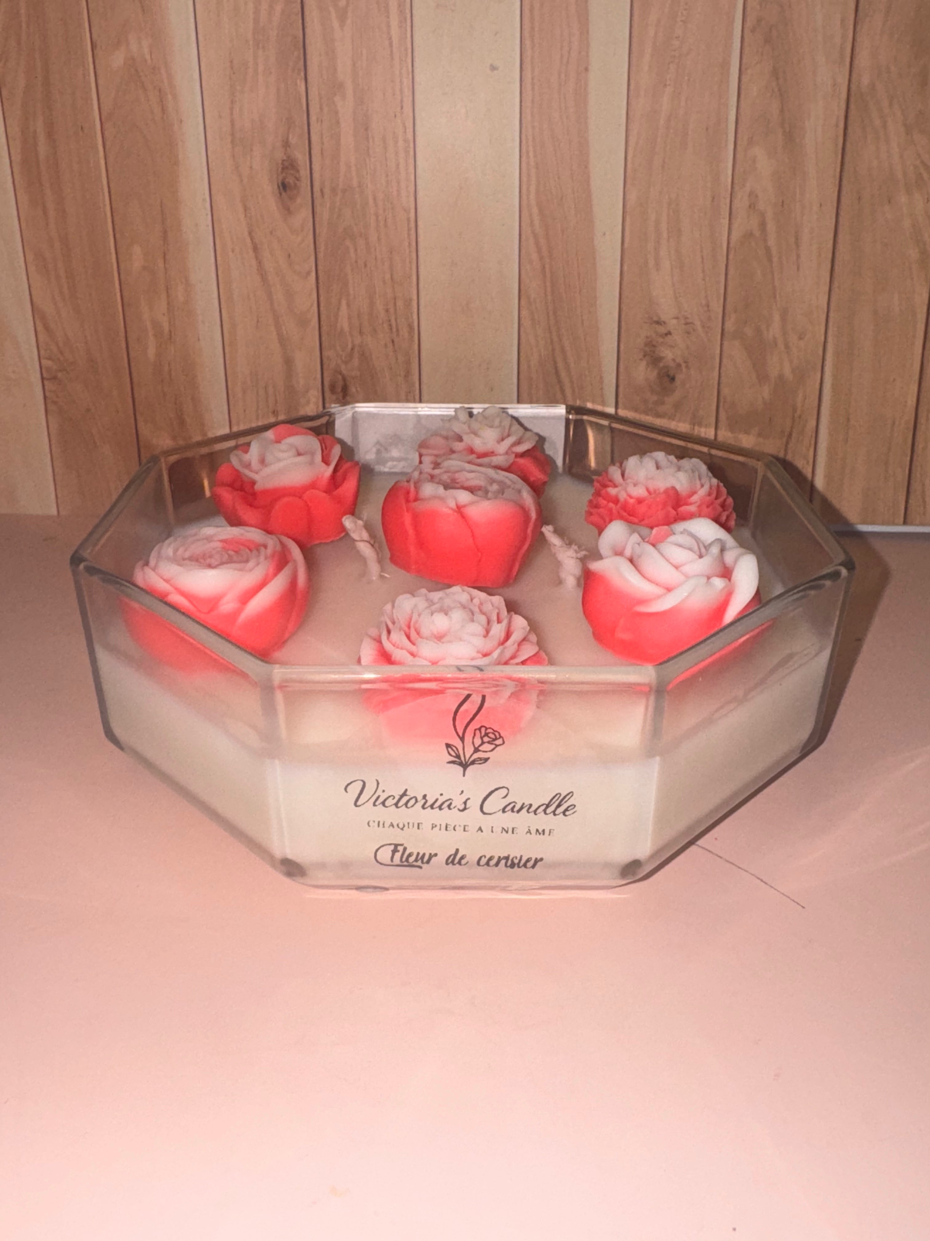 « Fleur de cerisier » bougie avec fondant parfumé floral