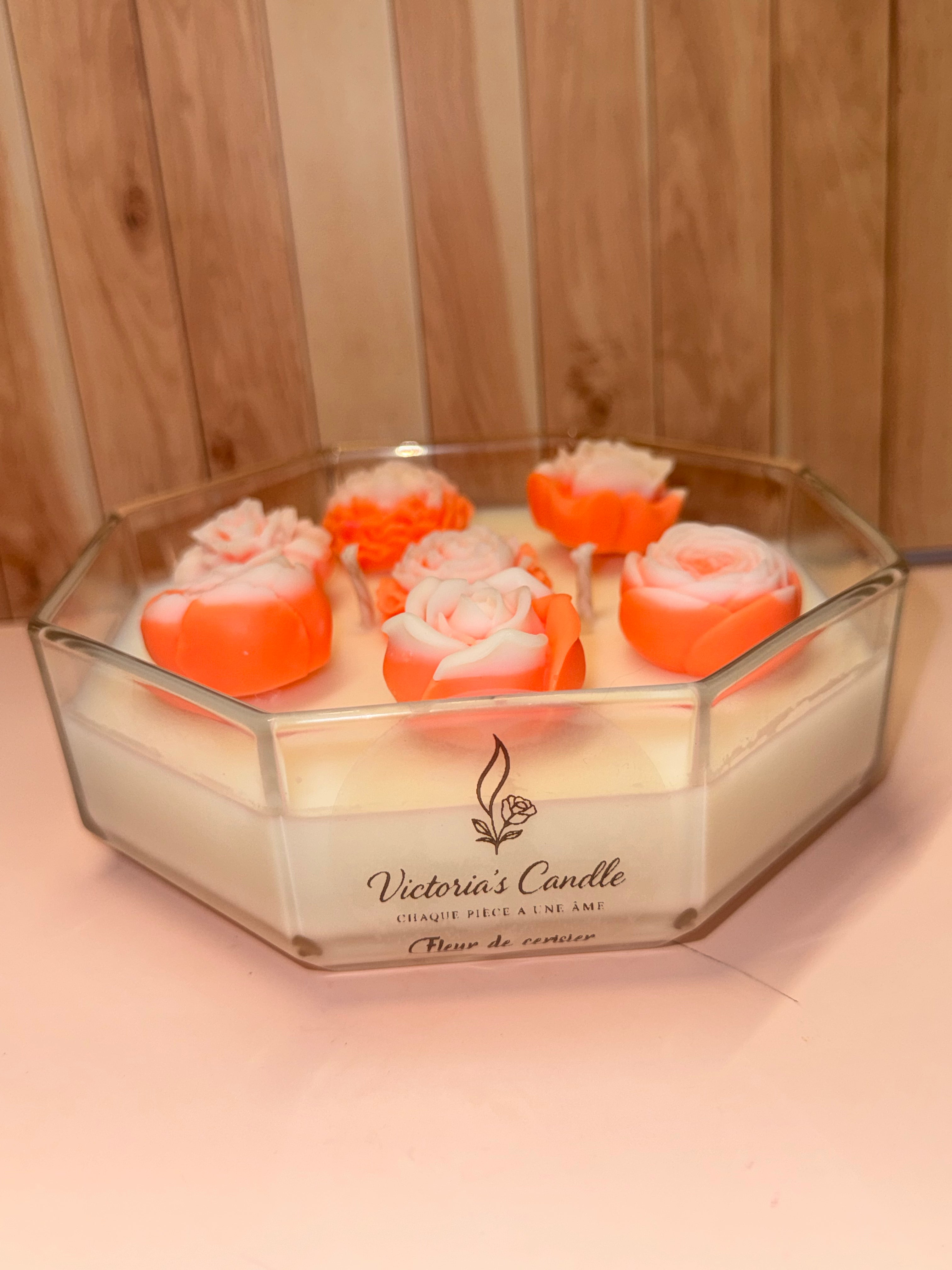 « Fleur de cerisier » bougie avec fondant parfumé floral